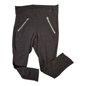 Torrid Pants Women 00 M Black Zipper Pockets Stretch High Rise Cropped Leggings
